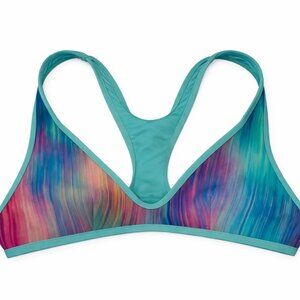 B. Swim Blue Purple Tie Dye Bikini Top, Size M